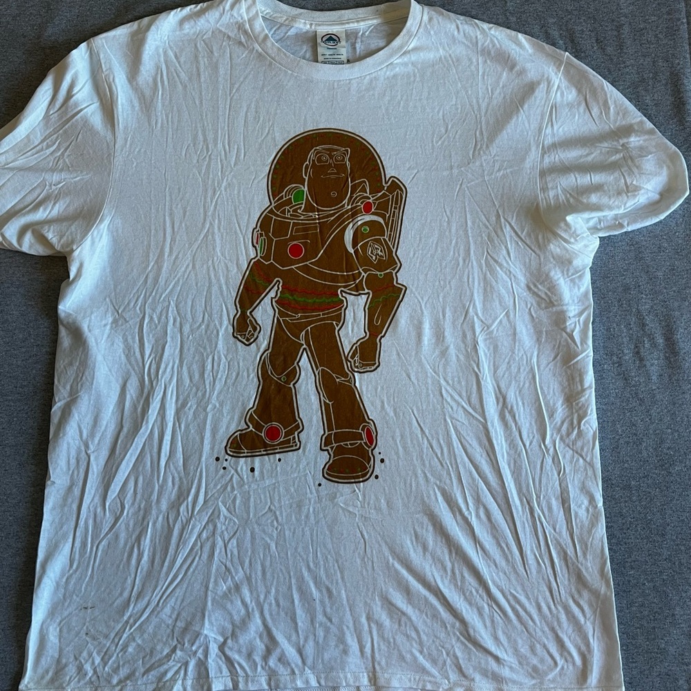 Toy Story Buzz Lightyear Gingerbread Graphic Christmas T-Shirt Size XL